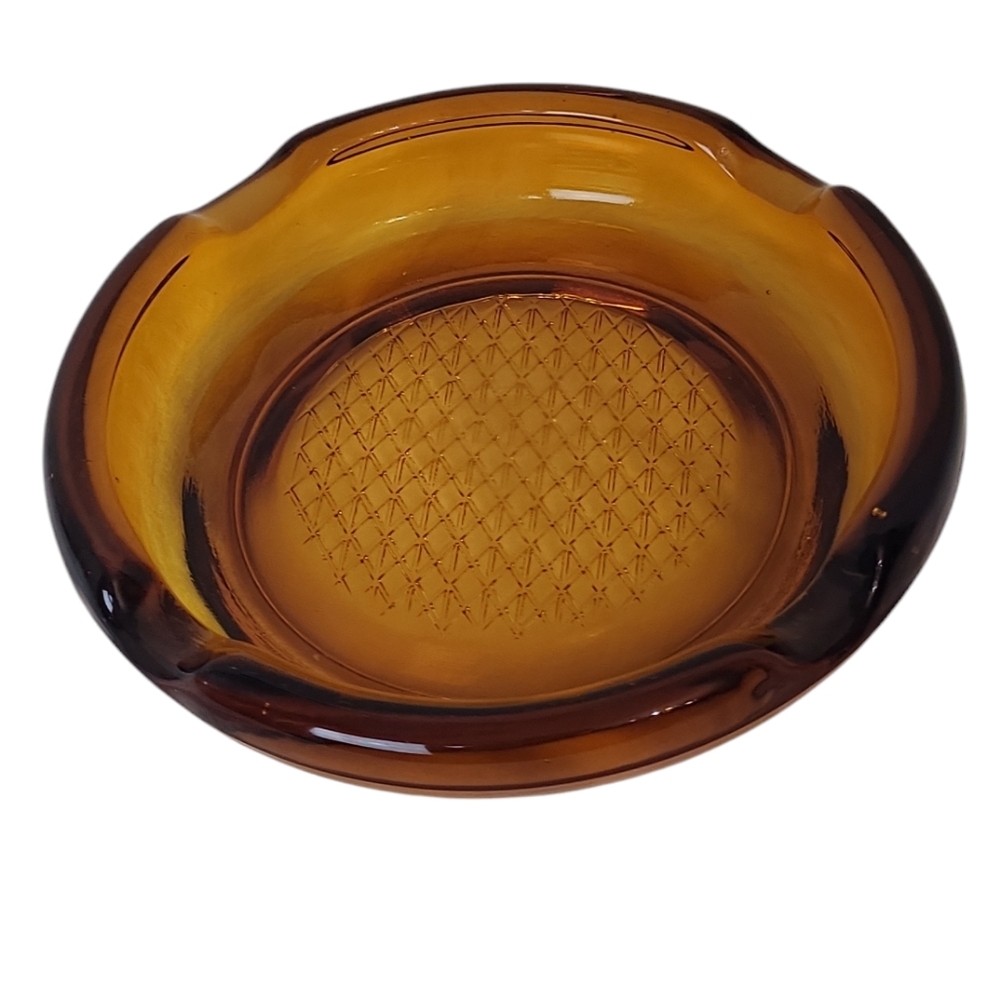 Vintage Amber Federal Glass Ashtray